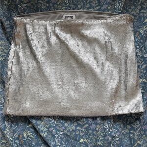 Silver Sequin Mini Skirt